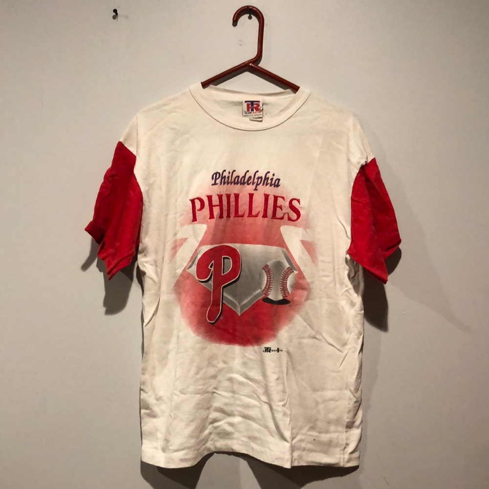 Vintage 1994 Team Rated Philadelphia Phillies Embroidered Color Block Shirt